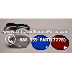 COMPLETE LIGHT ASSEMBLY 110V / 120V - COMPLETE LIGHT ASSEMBLY WITH BULB + RED AND BLUE COVER 110V / 120V 10